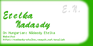 etelka nadasdy business card