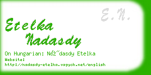etelka nadasdy business card